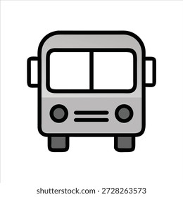 Modern Flat Bus Icon for Transportation Apps