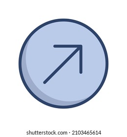 Moderna flecha de empresa plana derecha icono de círculo colorido