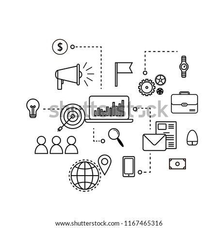 Modern flat business concept