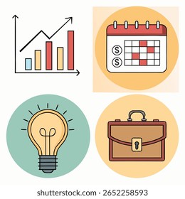 Modern Flat Business Icon Pack – Vector Editable