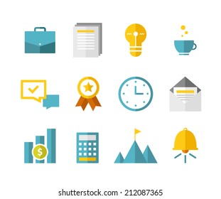 Modern flat business icons vector collection