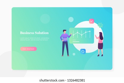 modern flat business landing page illustration