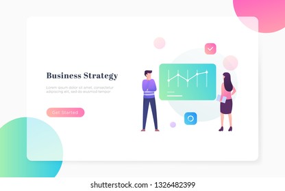 modern flat business landing page illustration