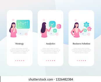 Modern flat business onboarding screen