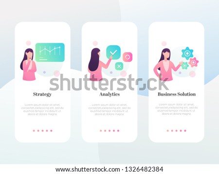 Modern flat business onboarding screen