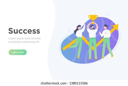 modern flat business success landing page