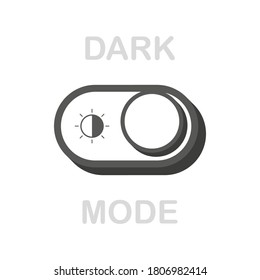 Modern flat button with dark mode switch on white background. White background. Vector illustration.