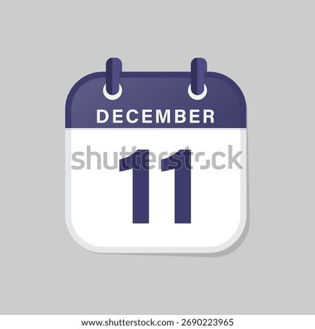 Modern flat calendar icon with the date December 11 in bold design