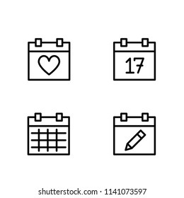Modern flat calendar icon set