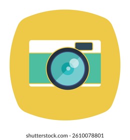 Modern flat camera icon for photography and media related content