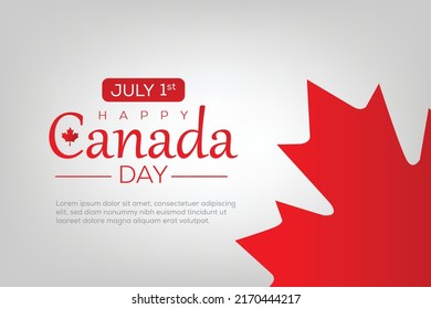 Modern flat Canada day vector background with maple leaves.