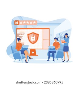 Modern flat cartoon design concept of Data Protection for website and mobile app development. flat vector modern illustration 
