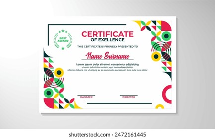 Modern flat certificate design template