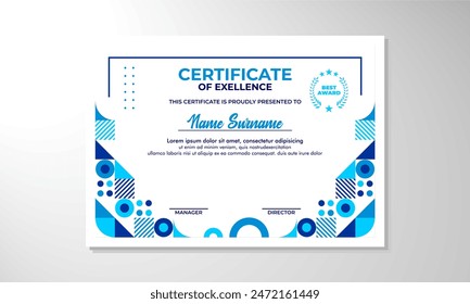 Modern flat certificate design template