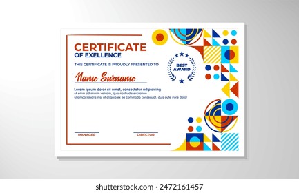 Modern flat certificate design template