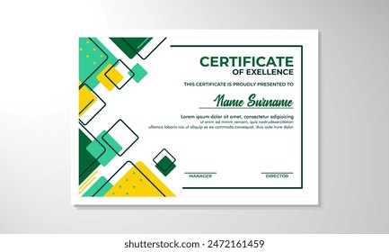 Plantilla de diseño de certificado plano moderno