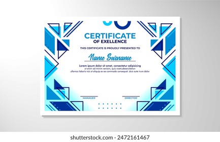 Modern flat certificate design template