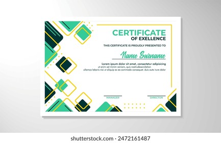 Modern flat certificate design template