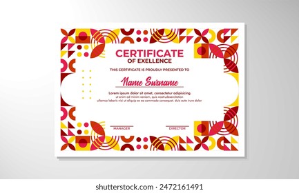 Modern flat certificate design template
