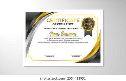 Modern flat certificate design template