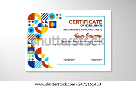 Modern flat certificate design template