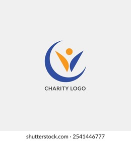 A modern flat charity logo design for your kindness profession.