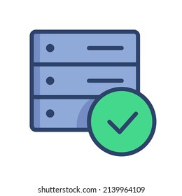 Modern flat checked server element icon