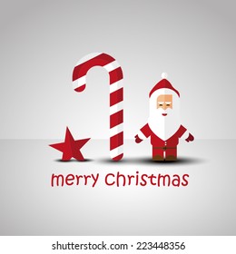 Modern flat Christmas background with Santa Claus