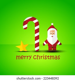 Modern flat Christmas background with Santa Claus