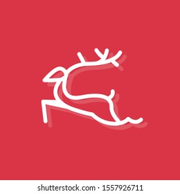 Modern flat christmas deer flat icon