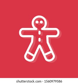 Modern flat christmas gingerbread cookie icon