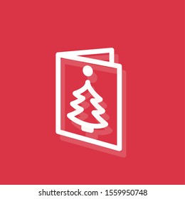 Modern flat christmas greeting card icon