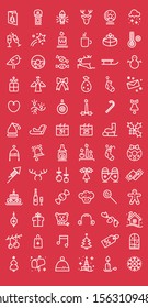 Modern flat christmas icon set