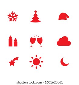 Modern flat christmas icon set