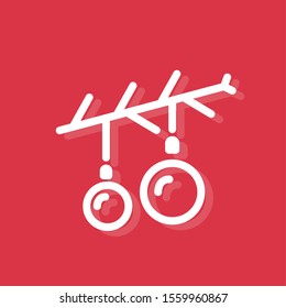 Modern flat christmas ornament icon