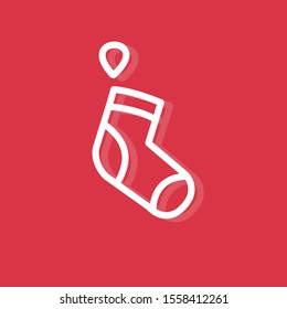 Modern flat christmas sock flat icon