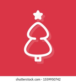 Icône d'arbre de Noël moderne à plat