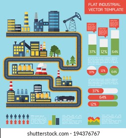 Modern flat city background infographics with text fields. Infrastructure vector illustration. Colorful template with for you design, web and mobile applications. 