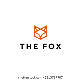 Modern flat and clean fox logo design