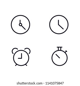 Modern flat clock icon set