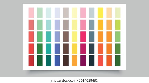 Modern Flat Color Palette Vector Chart. Gradient Swatches for Graphic Design. Vector graphics for design.