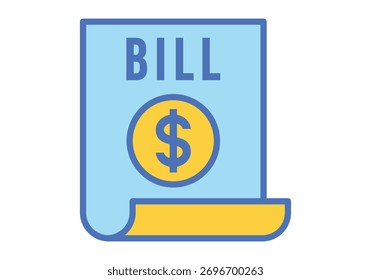 Ícone moderno de cor plana de pagamento de fatura representando transações financeiras e gerenciamento de orçamento.