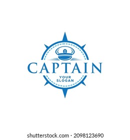 Modern flat colorful CAPTAIN leader logo design