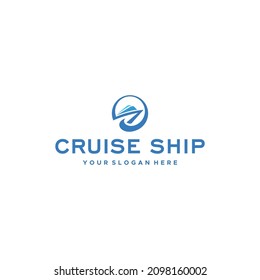 Diseño del logotipo del barco CRUISE BARCO plano moderno