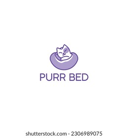 Diseño moderno de color plano PURR diseño logotipo BED