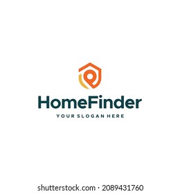 Modern Flat colorful HOME FINDER logo design