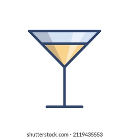  Modern flat colorful martini icon