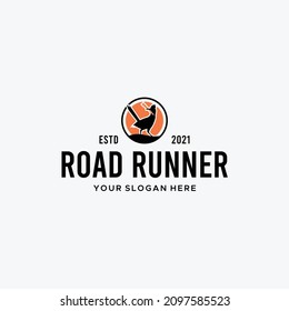 Modern flat colorful ROAD RUNNER speed logo design