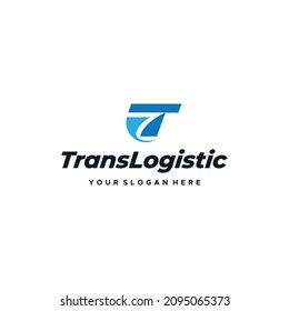 Modern flat colorful TRANS LOGISTIC logo design