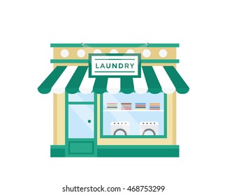 Modern Flat Commercial Building - Laundry Shop